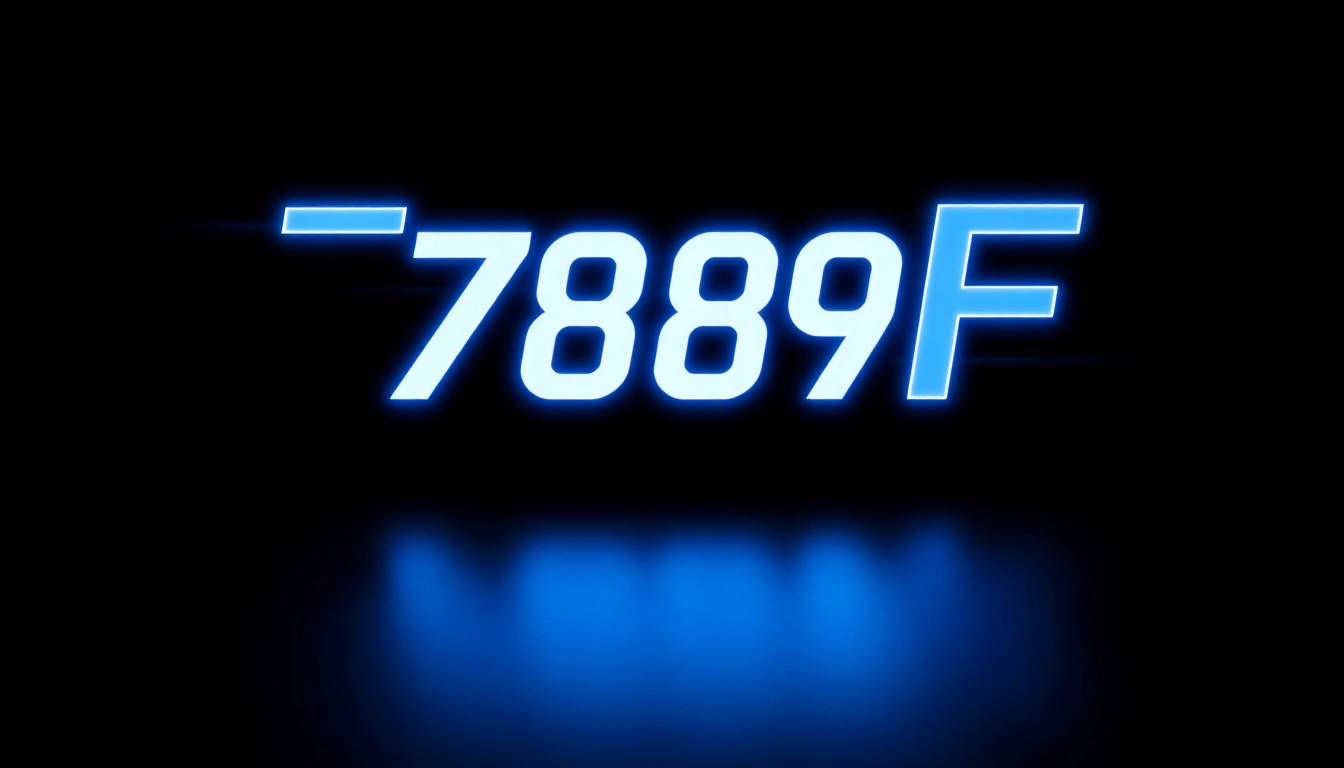High-resolution image showcasing the 789F brand logo highlighted with vibrant neon lighting, symbolizing cutting-edge technology and professionalism.