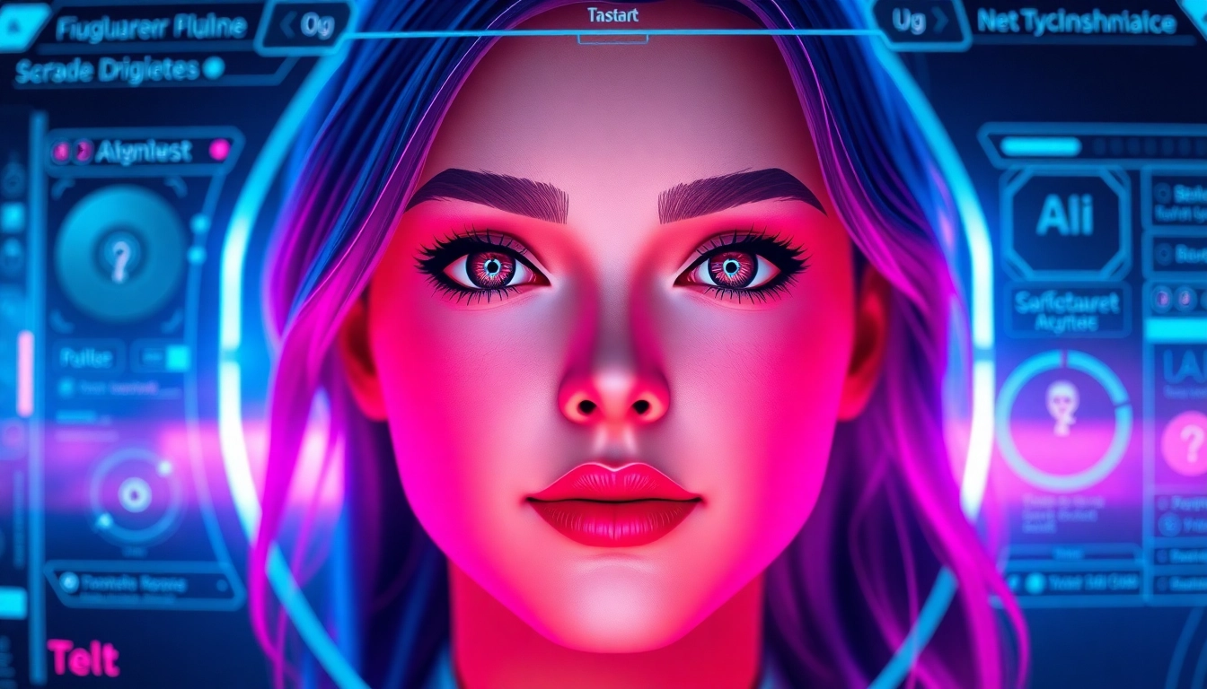 AI girlfriend engaging in a realistic, unfiltered conversation on a sleek digital interface, highlighting personalization and emotional depth.