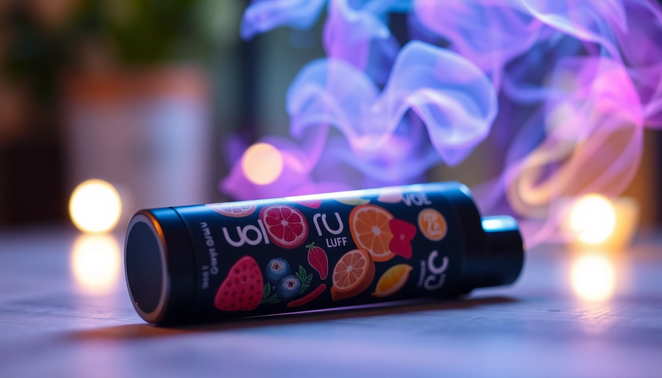 Vozol puff disposable vape being used with colorful vapor clouds, highlighting quality and flavor variety.