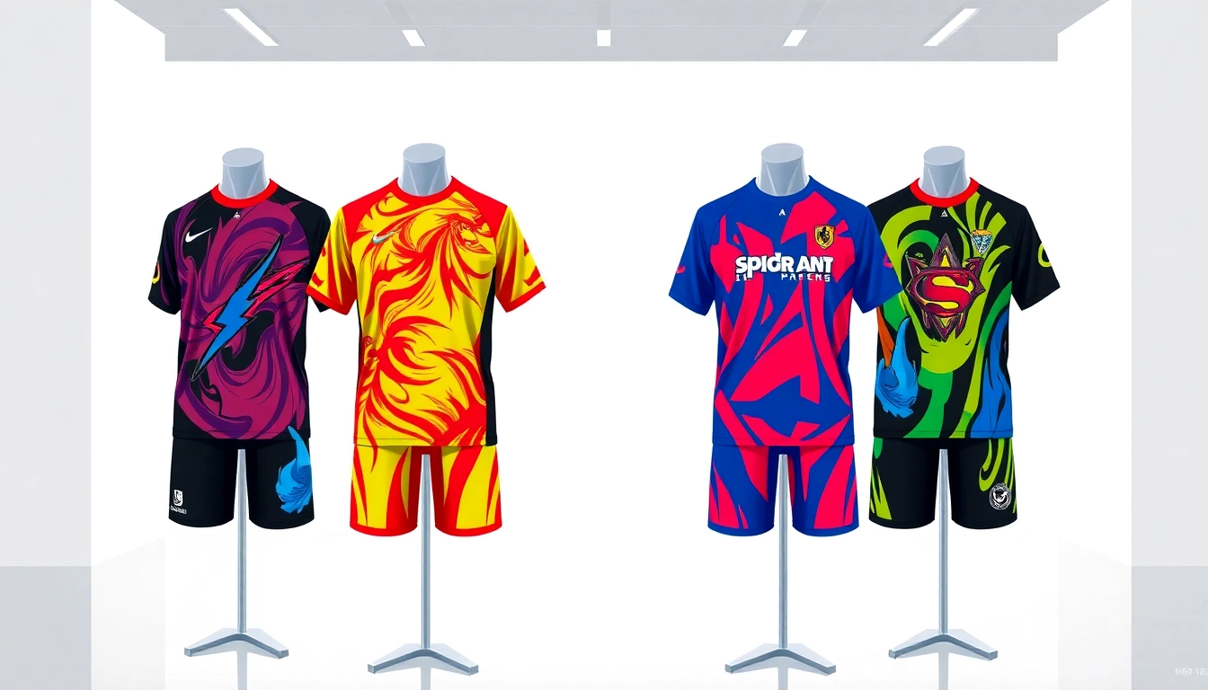 Sublimation uniforms showcasing vivid, detailed designs in sports and team apparel for promotional use.