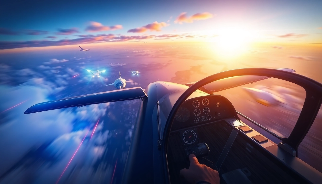 Aviator Game showing an in-flight cockpit with vibrant graphics and a pilot navigating a high-stakes challenge, emphasizing skill and excitement.