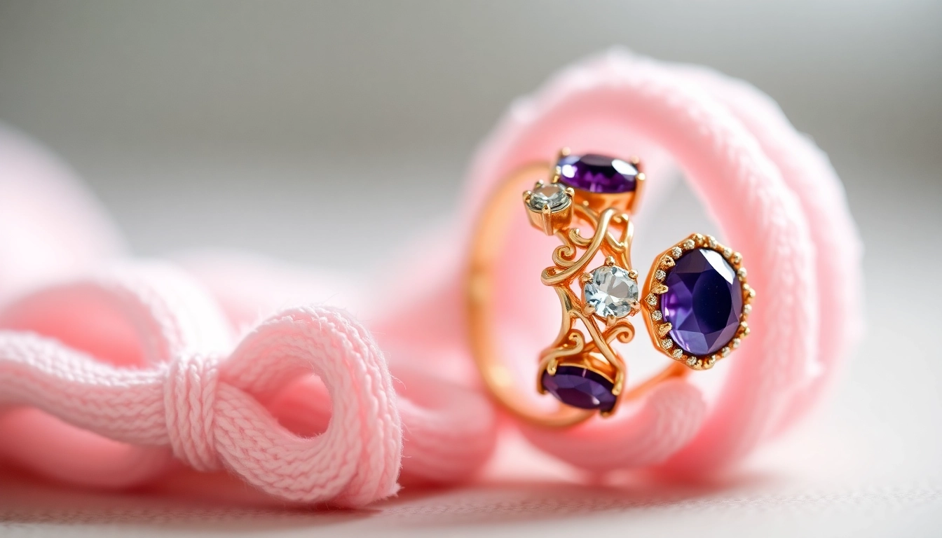 Pierscionek na gumce featuring colorful gemstones, showcasing flexibility, style, and comfort