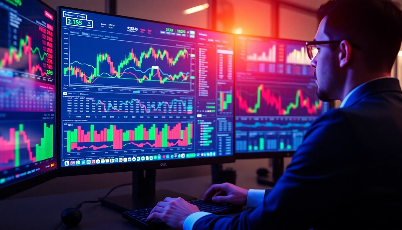Trading view platform displaying detailed charts and trading data for active investors