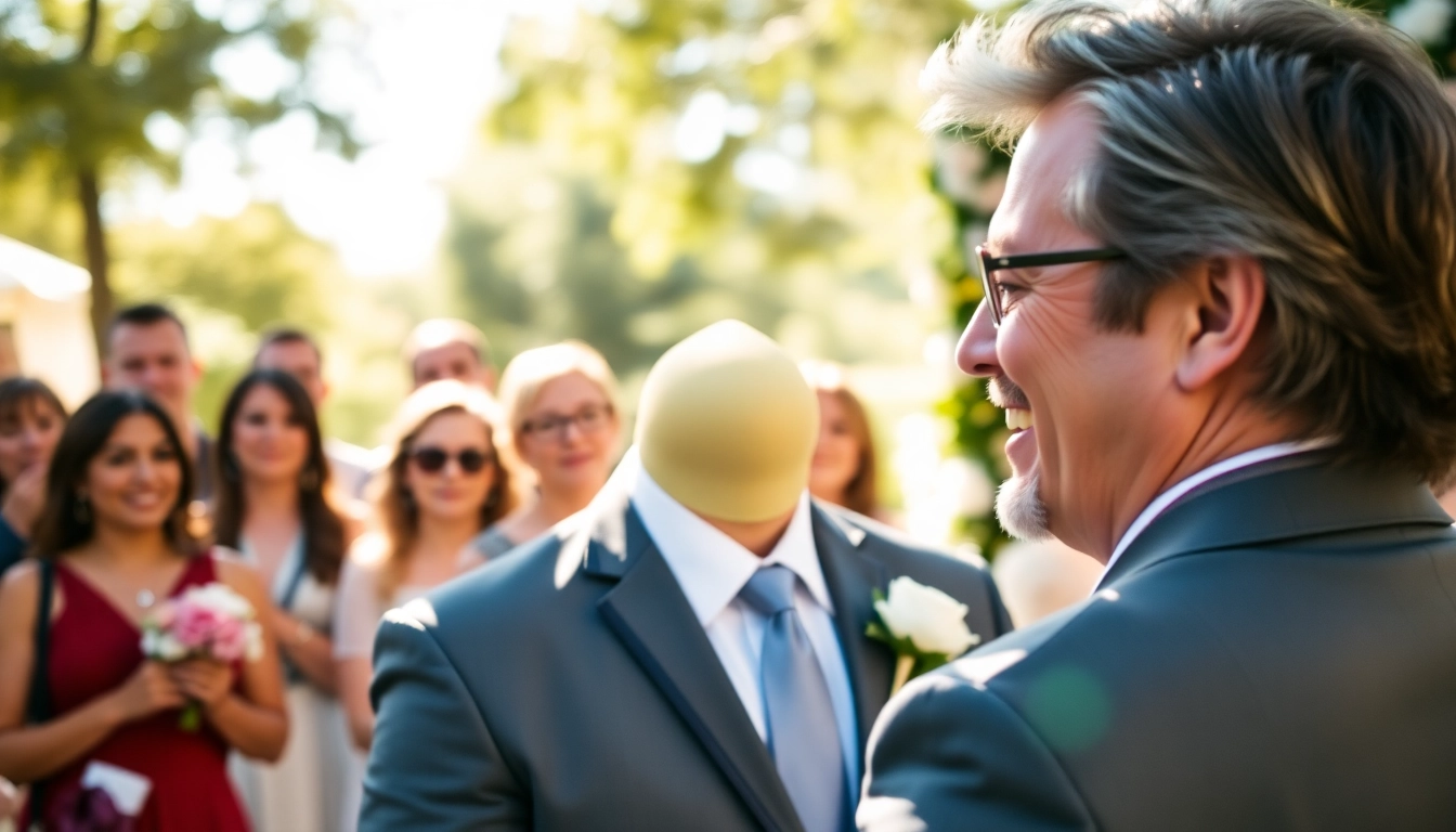 Skilled eskuvoi fotos taking authentic photos at a wedding ceremony with happy bride and groom